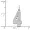 Sterling Silver Medium Satin Number 4 Charm Pendant Jewerly 22mm x 9mm